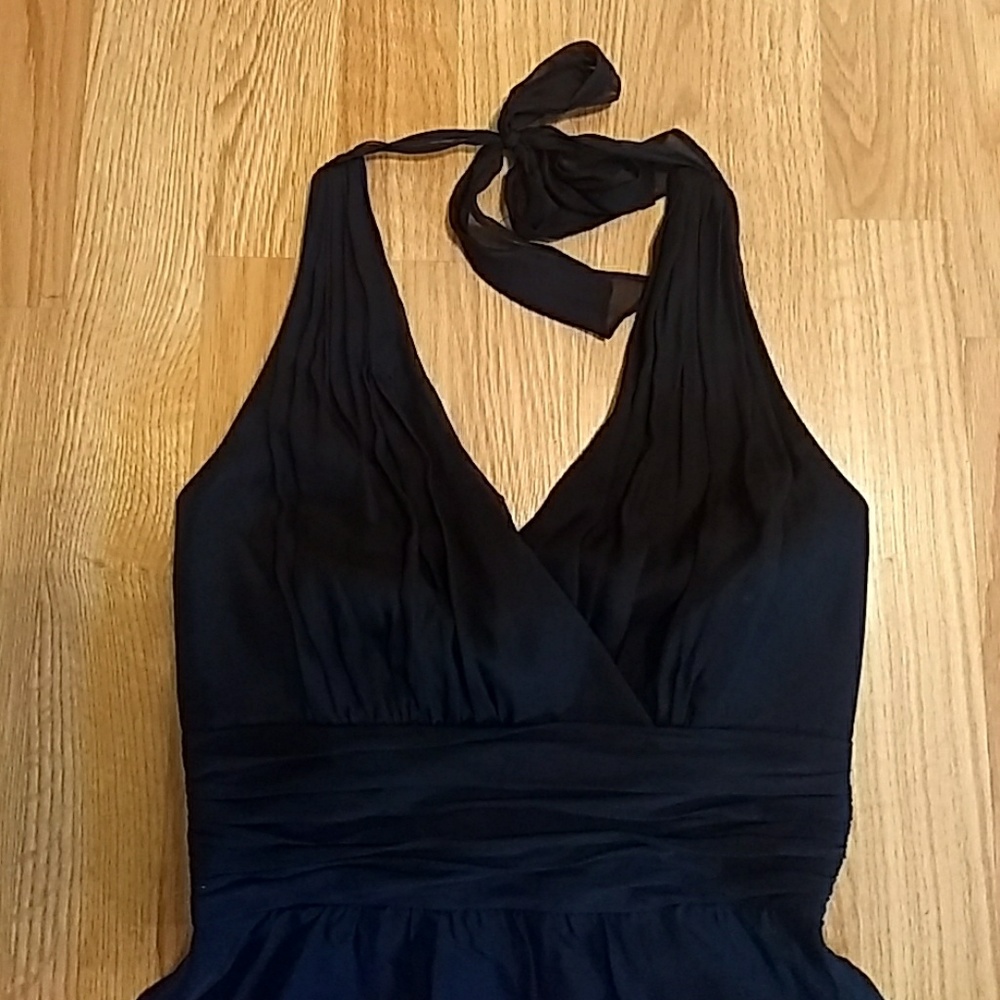 WHBM Chiffon Halter LBD - Picture 2 of 7